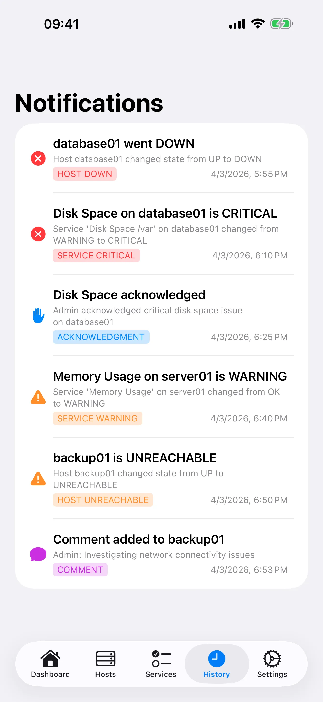 CheckWatch app displaying a successful test notification from CheckMK